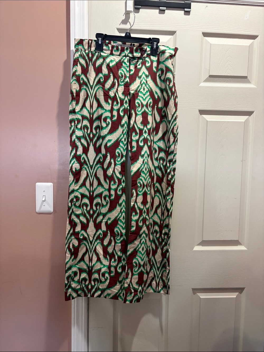 ZARA Patterned Green and brown PANT